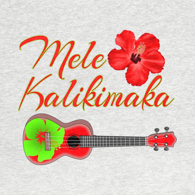 Mele Kalikimaka Hawaiian Ukulele by macdonaldcreativestudios